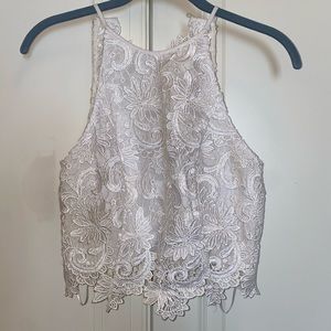 White Lace Crop Too